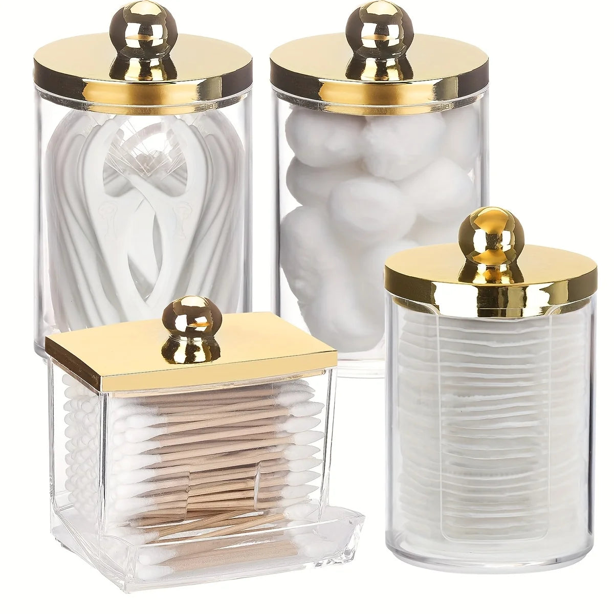 Qtip & Cotton Pad Dispenser for Bathroom Organization
