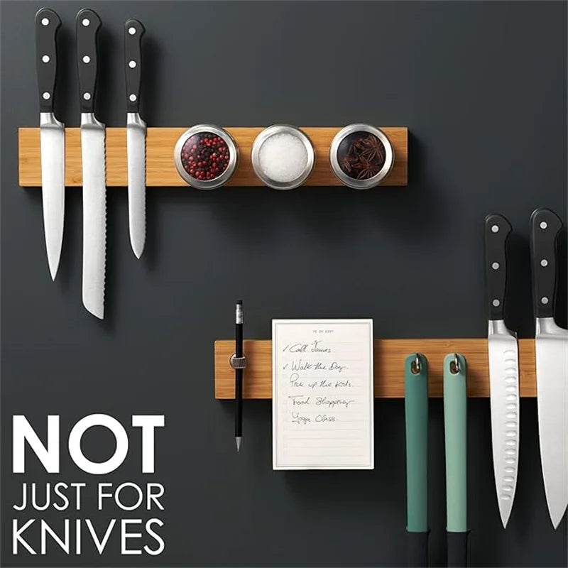 Wall Mounted Magnetic Knife Rack for Easy Kitchen Access