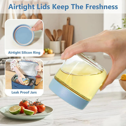 12-Pack Glass Jars for Breakfast Prep & Kitchen Organization