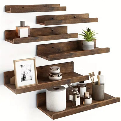 Wooden Floating Shelves Set – Easy Storage & Home Decor