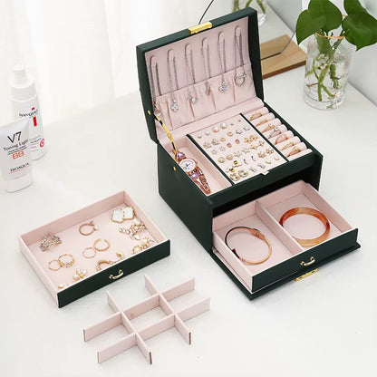 Lockable 3-Tier Jewelry Organizer – Travel & Home Use