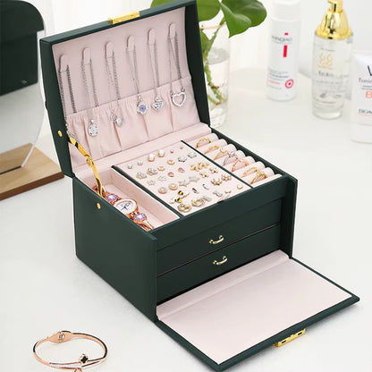 Lockable 3-Tier Jewelry Organizer – Travel & Home Use