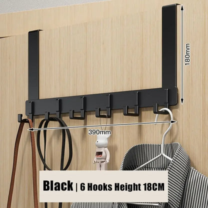 Over the Door Hook Rack – 6 Hook Organizer