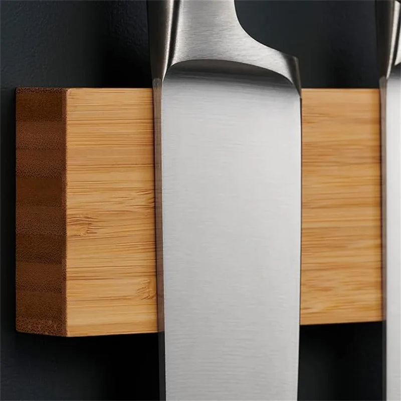 Wall Mounted Magnetic Knife Rack for Easy Kitchen Access