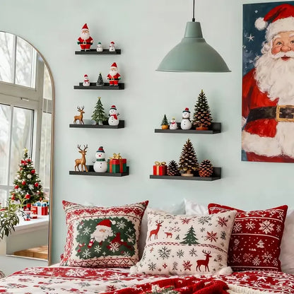 Wooden Floating Shelves Set – Easy Storage & Home Decor