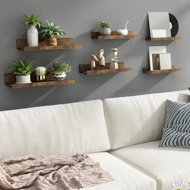 Wooden Floating Shelves Set – Easy Storage & Home Decor