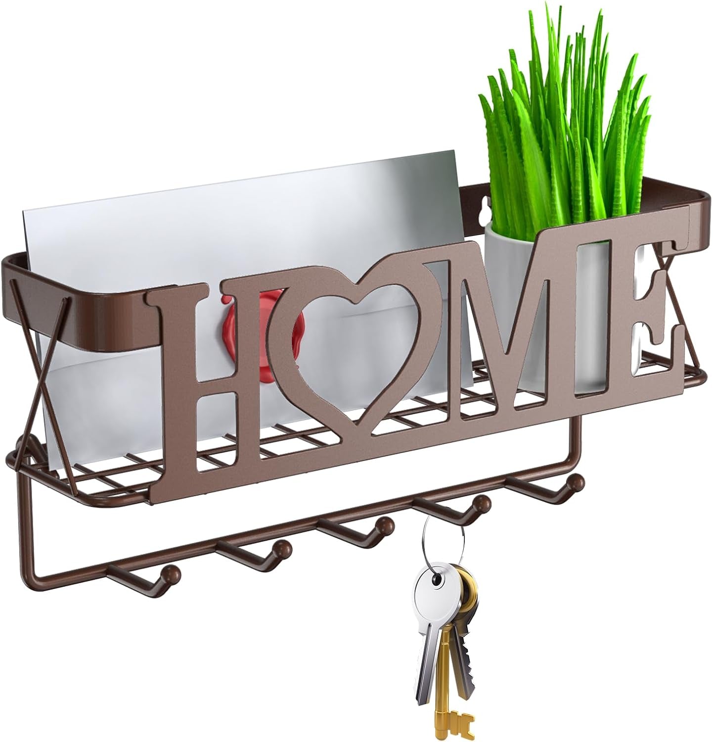 Wall Mounted Key Organizer – Hooks and Mail Holder