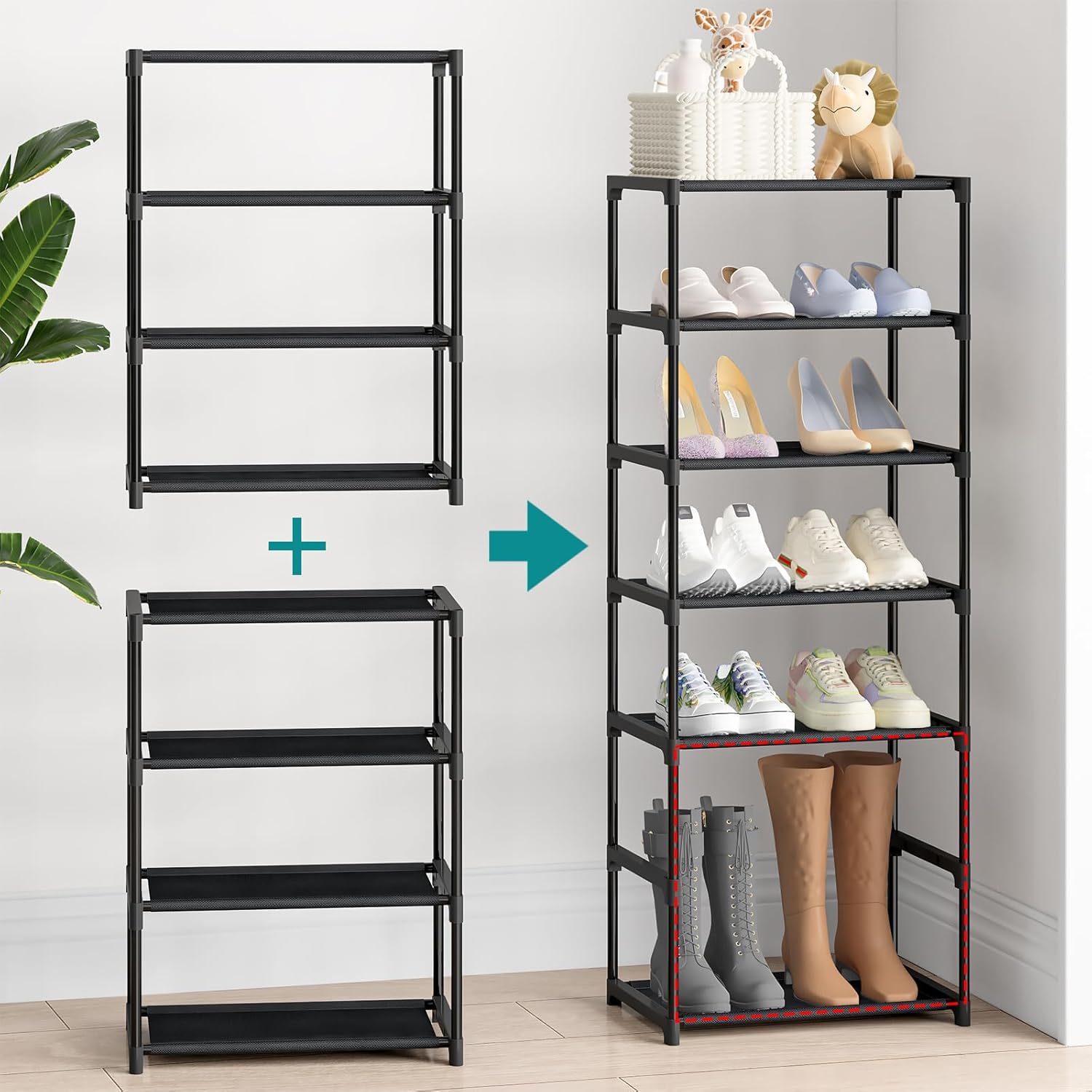 Compact 4-Tier Shoe Organizer – Perfect for Tight Spaces
