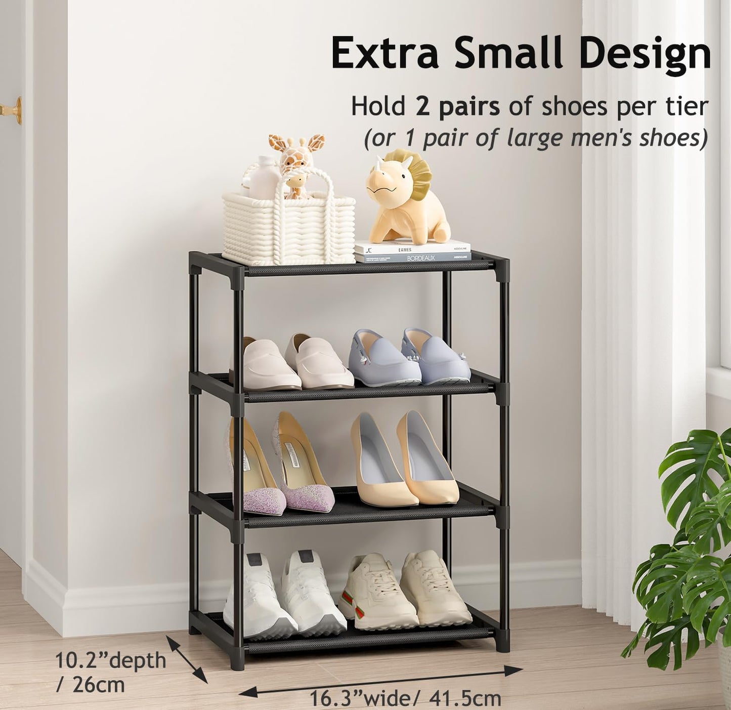 Compact 4-Tier Shoe Organizer – Perfect for Tight Spaces
