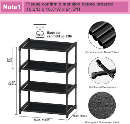 Compact 4-Tier Shoe Organizer – Perfect for Tight Spaces