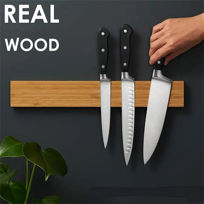 Wall Mounted Magnetic Knife Rack for Easy Kitchen Access