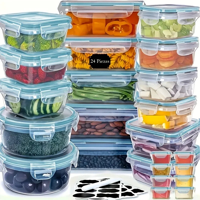 48-Piece Food Storage Set for Pantry & Kitchen Organization