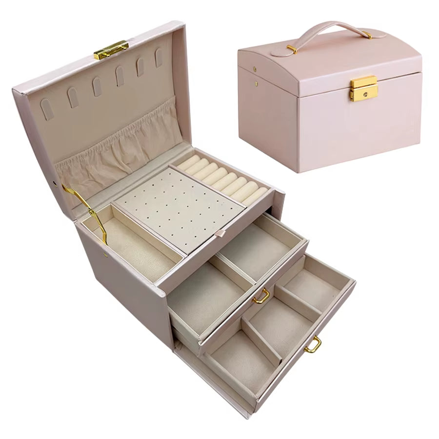 Lockable 3-Tier Jewelry Organizer – Travel & Home Use