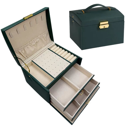 Lockable 3-Tier Jewelry Organizer – Travel & Home Use
