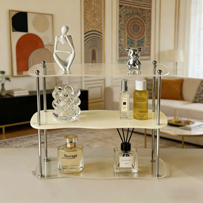 Clear Acrylic Storage Rack – Perfume & Cosmetic Organizer