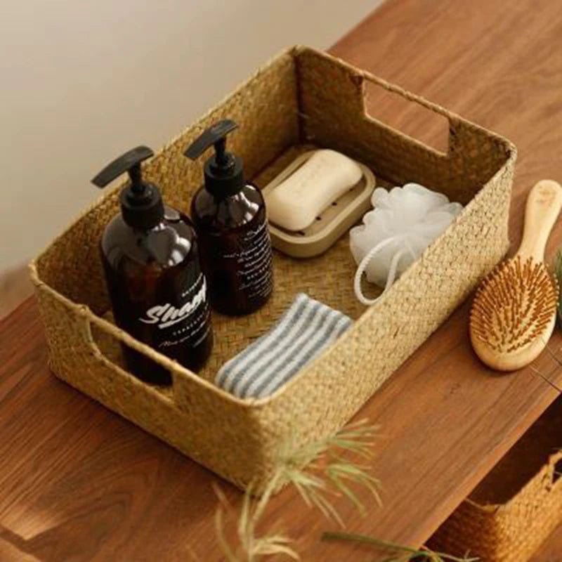 Handwoven Seagrass Basket for Stylish Storage & Decor