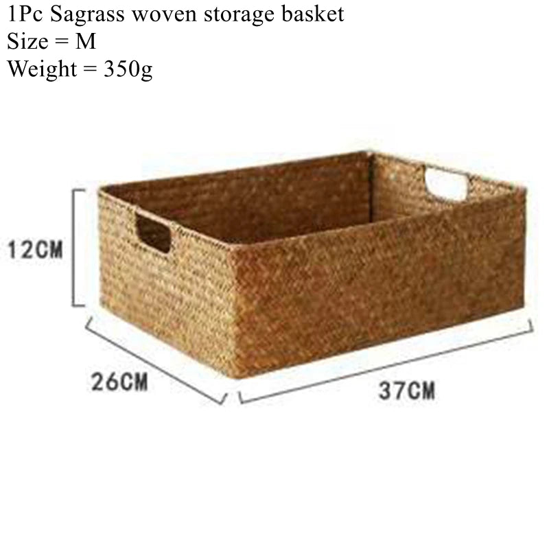 Handwoven Seagrass Basket for Stylish Storage & Decor