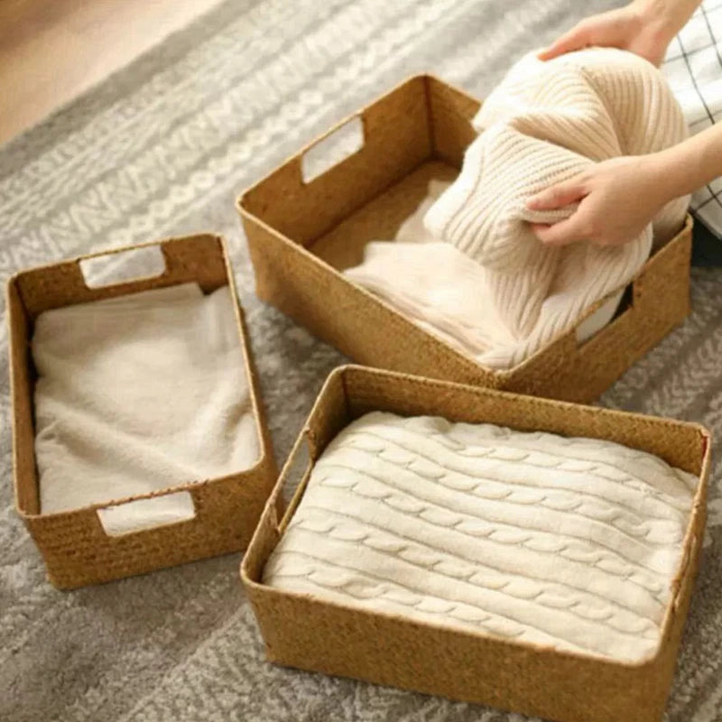 Handwoven Seagrass Basket for Stylish Storage & Decor