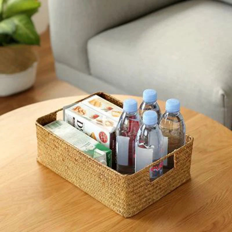 Handwoven Seagrass Basket for Stylish Storage & Decor