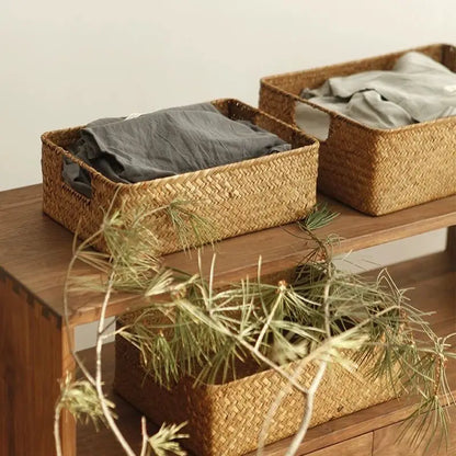 Handwoven Seagrass Basket for Stylish Storage & Decor