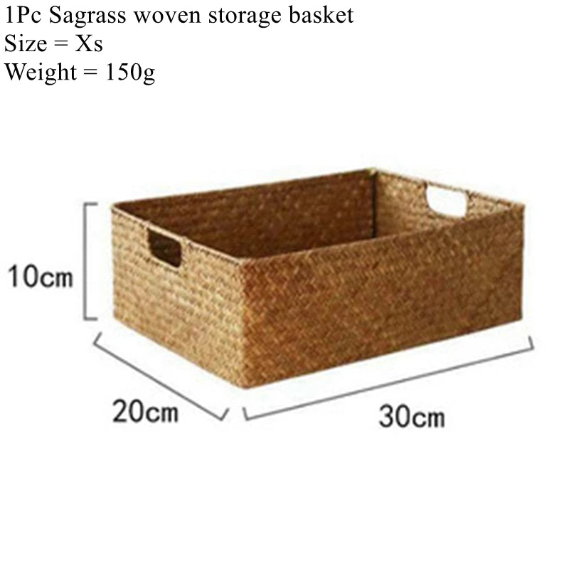 Handwoven Seagrass Basket for Stylish Storage & Decor