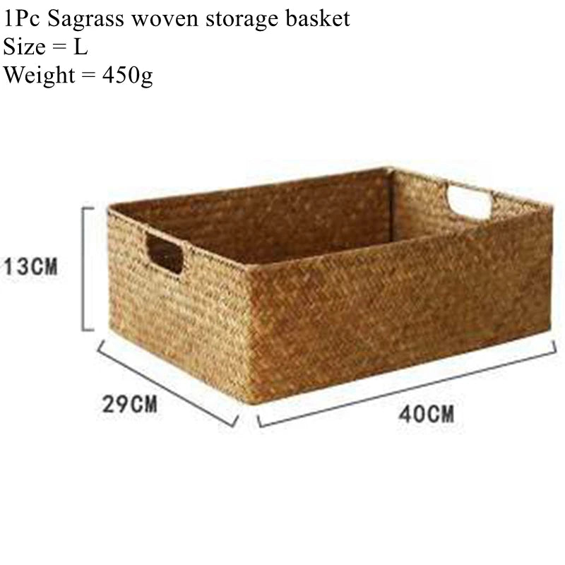 Handwoven Seagrass Basket for Stylish Storage & Decor
