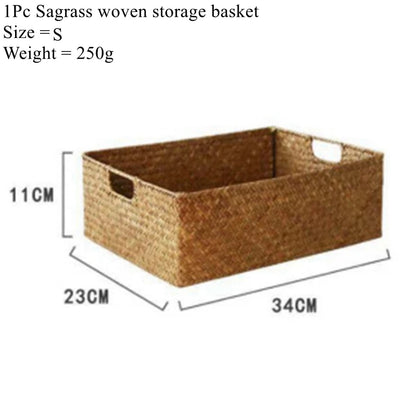 Handwoven Seagrass Basket for Stylish Storage & Decor
