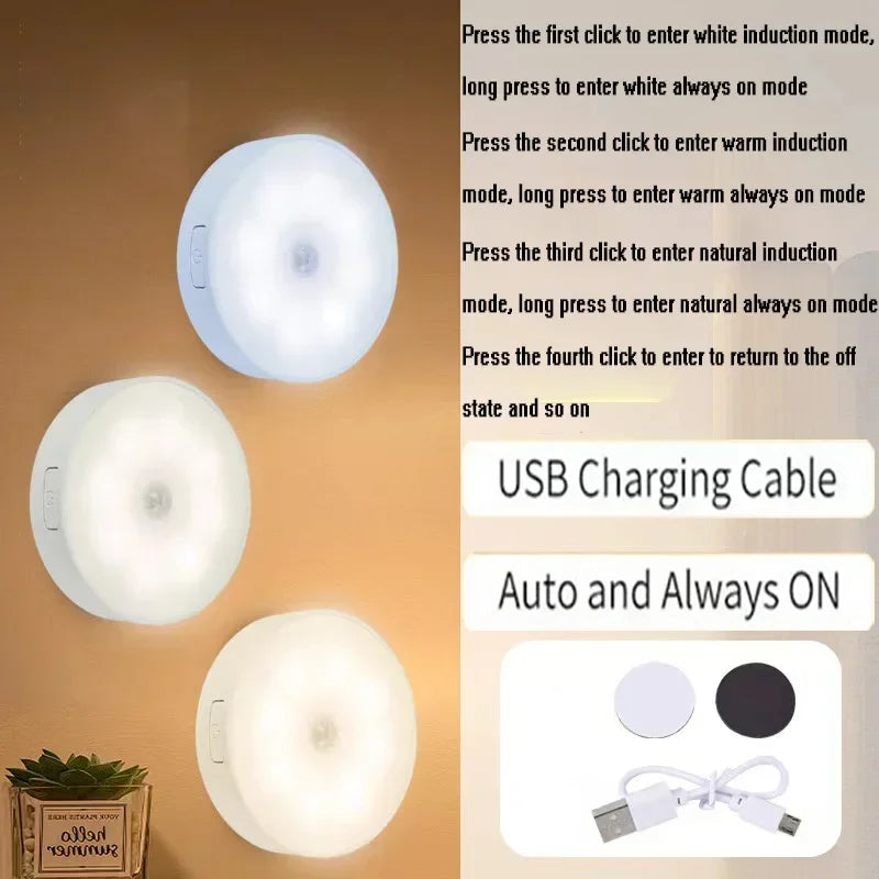 Motion Sensor LED Night Light – Rechargeable & Wireless