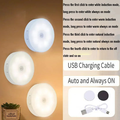 Motion Sensor LED Night Light – Rechargeable & Wireless