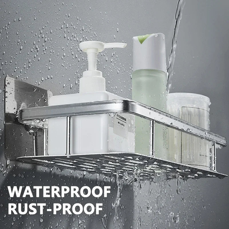 Wall Mounted Bathroom Shelf – No Drill Shower Organizer