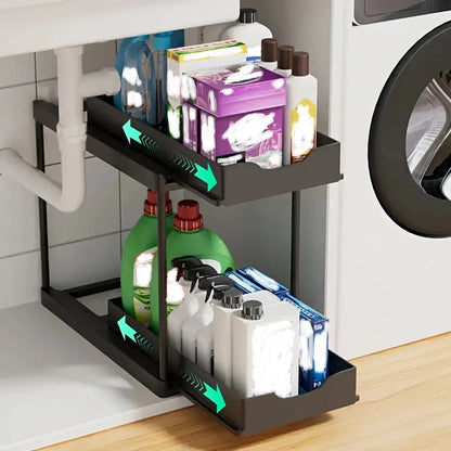 2-Tier Sliding Organizer for Under Sink & Countertop Storage