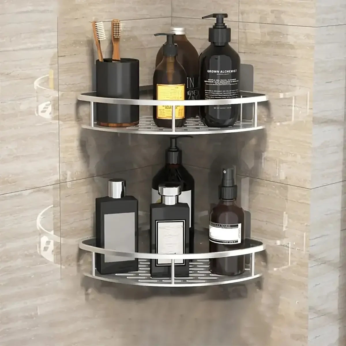 Wall Mounted Bathroom Shelf – No Drill Shower Organizer