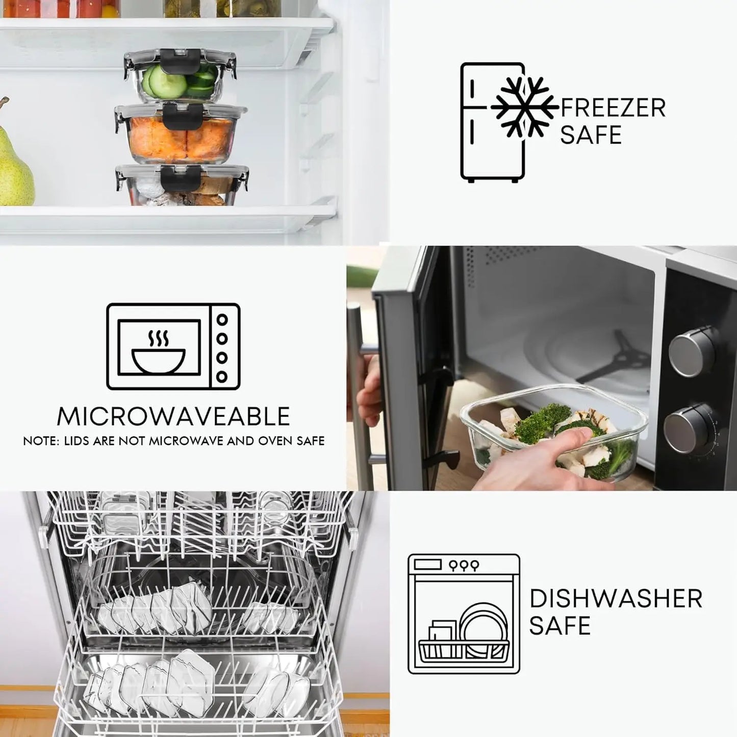 30-Piece Glass Containers for Fresh Food Storage & Lunches