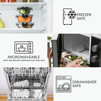 30-Piece Glass Containers for Fresh Food Storage & Lunches