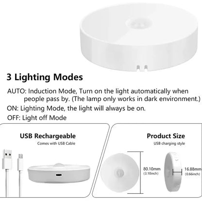 Motion Sensor LED Night Light – Rechargeable & Wireless