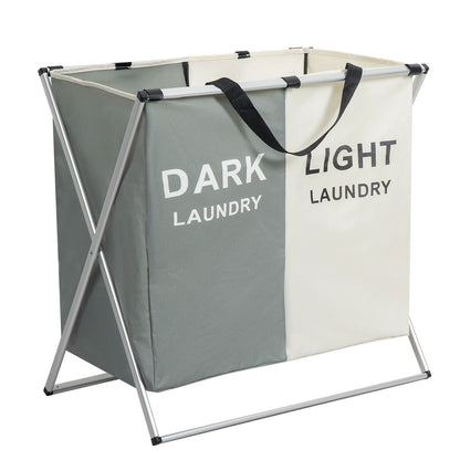 3-Section Laundry Hamper – Foldable Clothes Organizer Bin