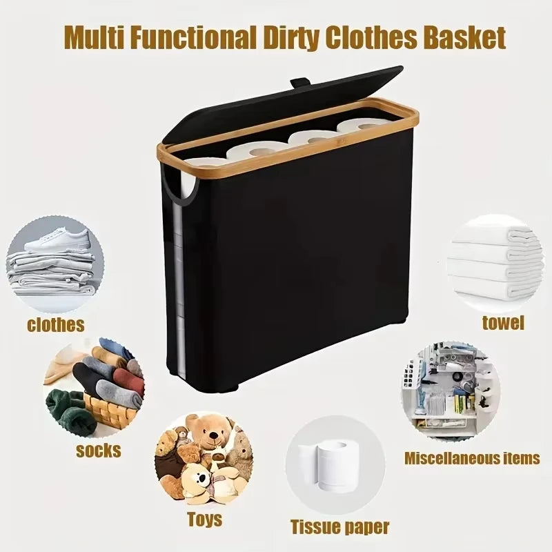 Large Bathroom Storage Basket – Holds 12 Toilet Paper Rolls