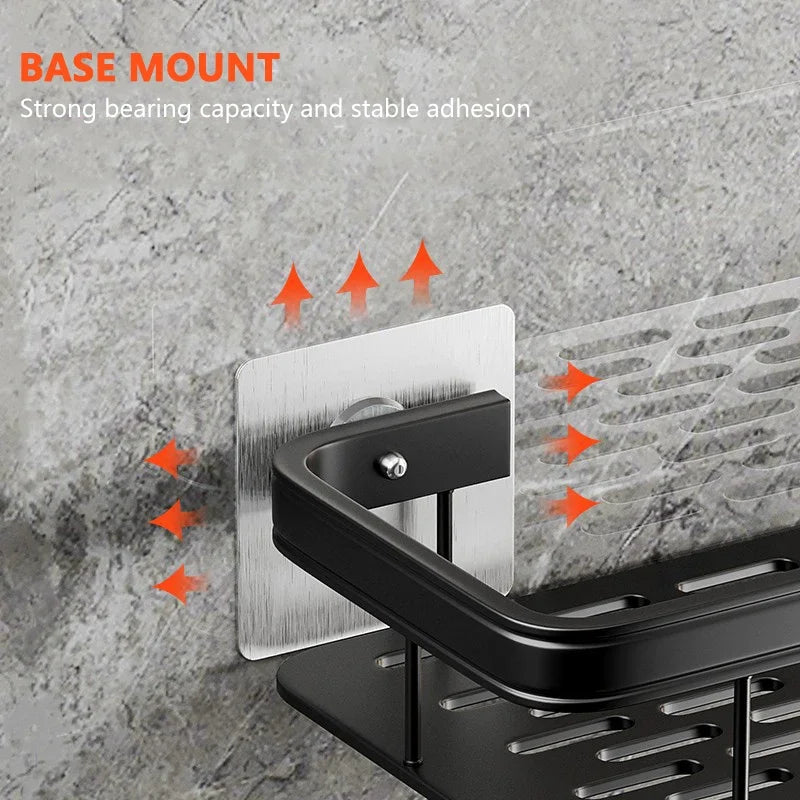 Wall Mounted Bathroom Shelf – No Drill Shower Organizer