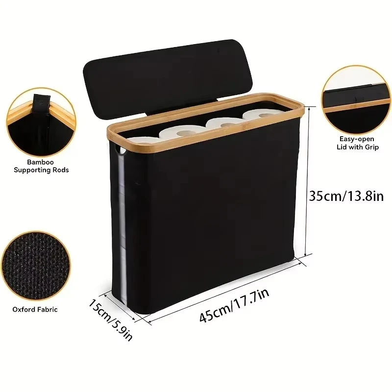 Large Bathroom Storage Basket – Holds 12 Toilet Paper Rolls