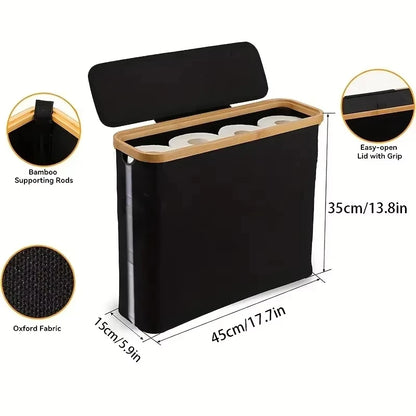 Large Bathroom Storage Basket – Holds 12 Toilet Paper Rolls
