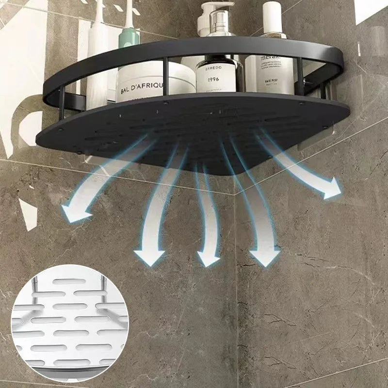 Wall Mounted Bathroom Shelf – No Drill Shower Organizer