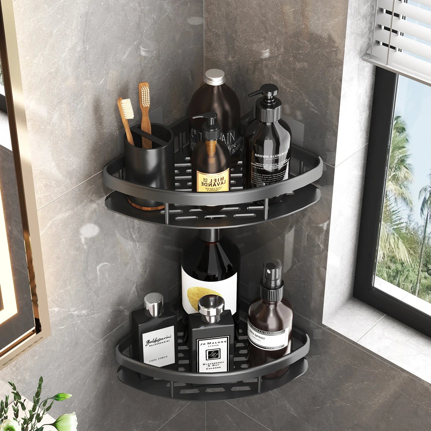 Wall Mounted Bathroom Shelf – No Drill Shower Organizer