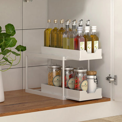 2-Tier Sliding Organizer for Under Sink & Countertop Storage