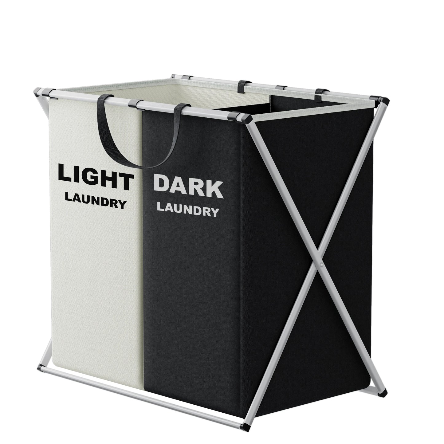 3-Section Laundry Hamper – Foldable Clothes Organizer Bin