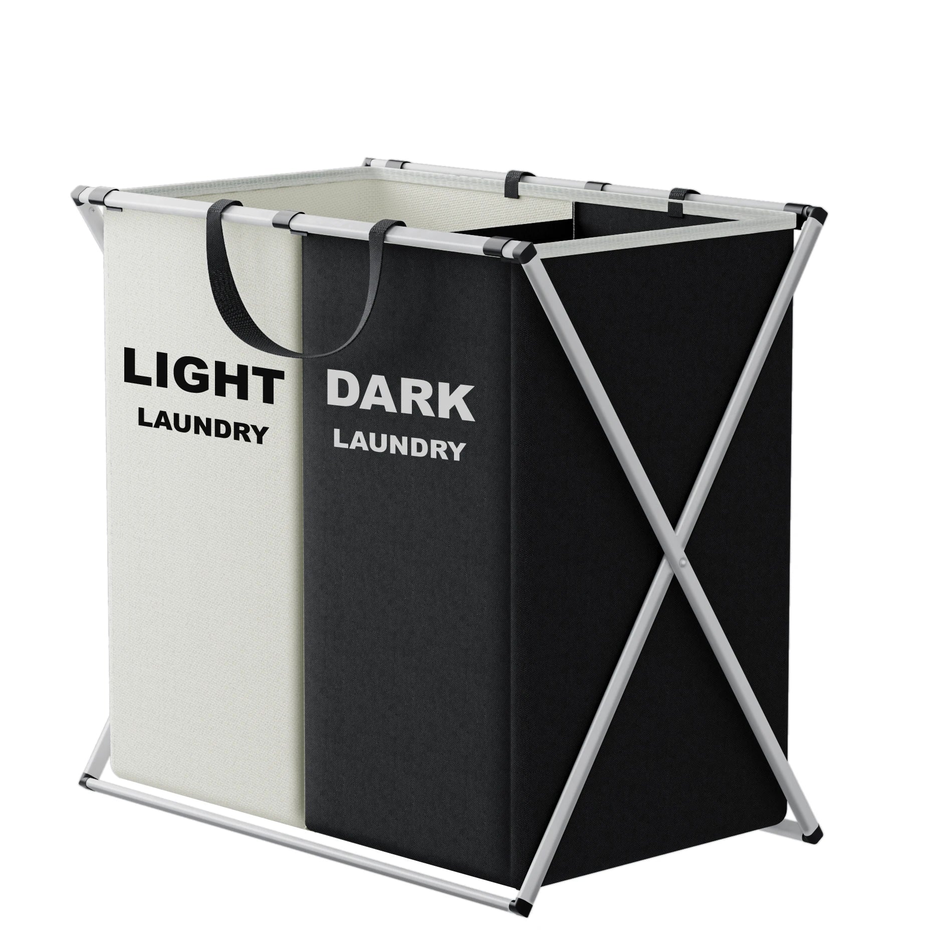 3-Section Laundry Hamper – Foldable Clothes Organizer Bin