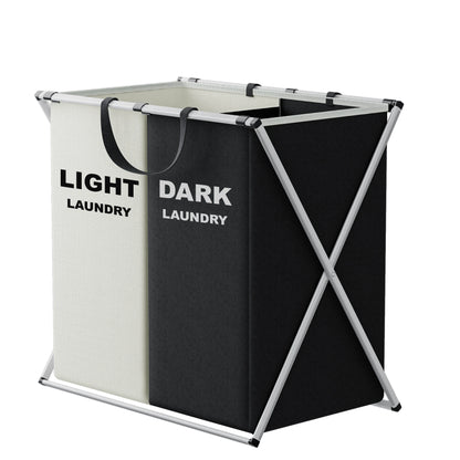 3-Section Laundry Hamper – Foldable Clothes Organizer Bin