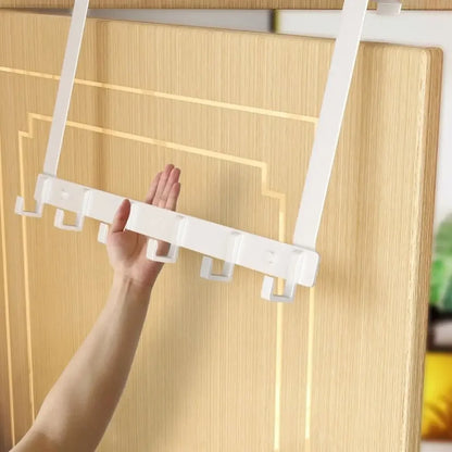 Over the Door Hook Rack – 6 Hook Organizer