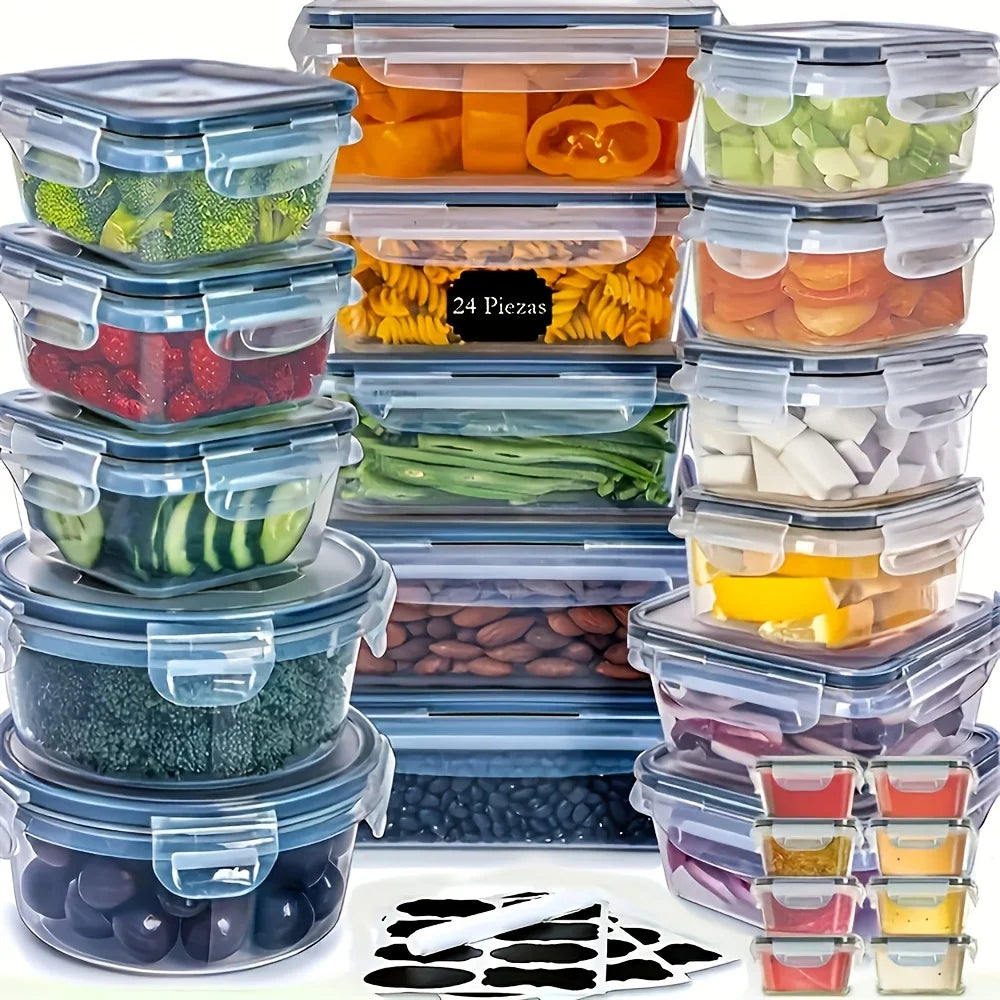 48-Piece Food Storage Set for Pantry & Kitchen Organization