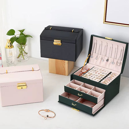 Lockable 3-Tier Jewelry Organizer – Travel & Home Use