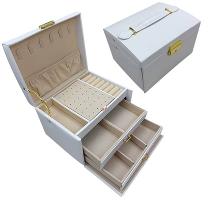 Lockable 3-Tier Jewelry Organizer – Travel & Home Use